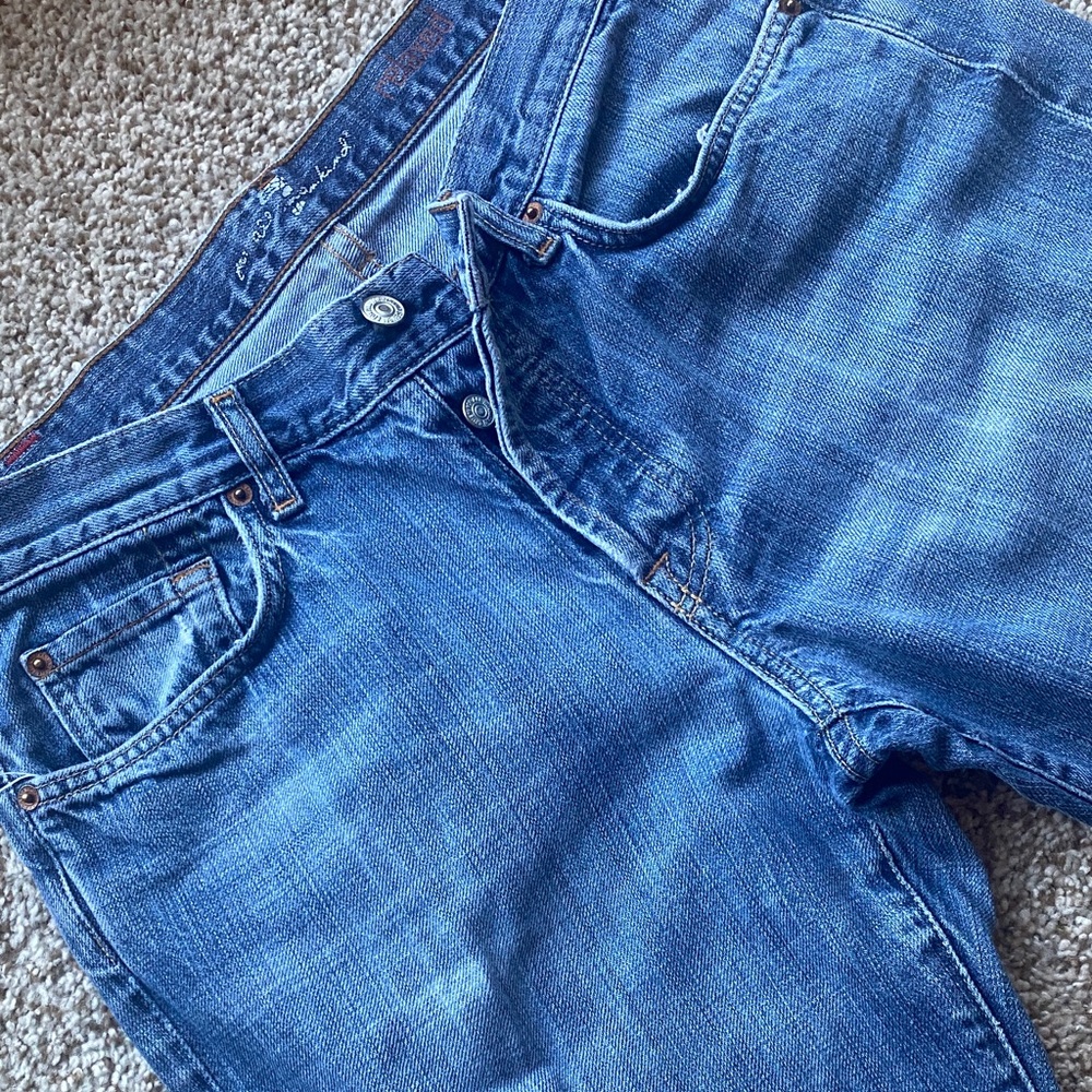 7 For All Mankind Men’s Relaxed Fit Button Fly Blue Jeans. Made in USA. Waist 32